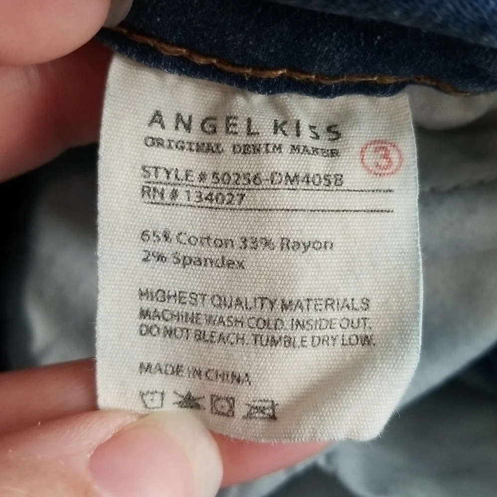 Angel Kiss Women's Mid Rise Distressed Denim Shorts